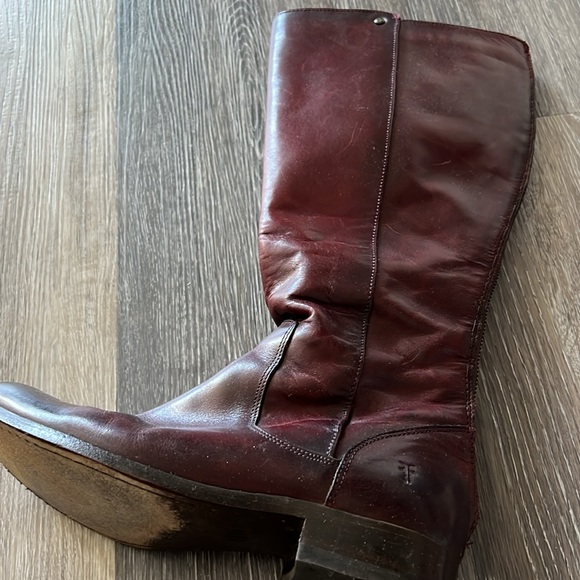 Frye Melissa Tall Leather Boot in Burgundy - Picture 4 of 4